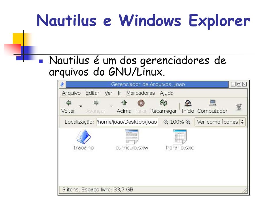 Nautilus e Windows Explorer