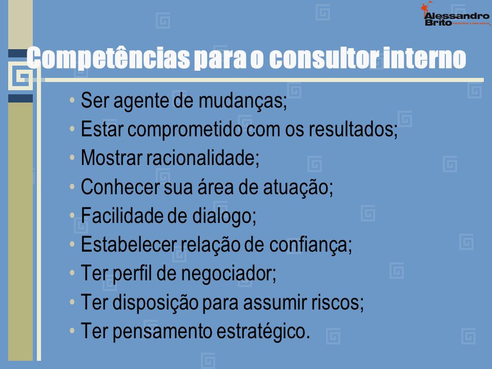 Competências para o consultor interno