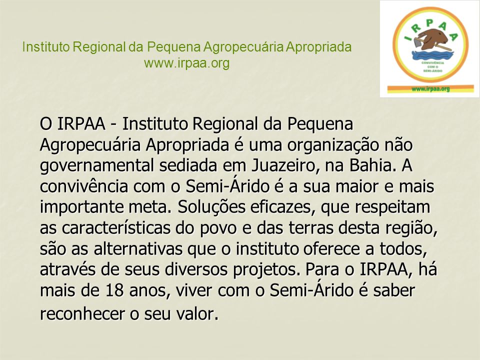 IRPAA - Instituto Regional da Pequena Agropecuária Apropriada