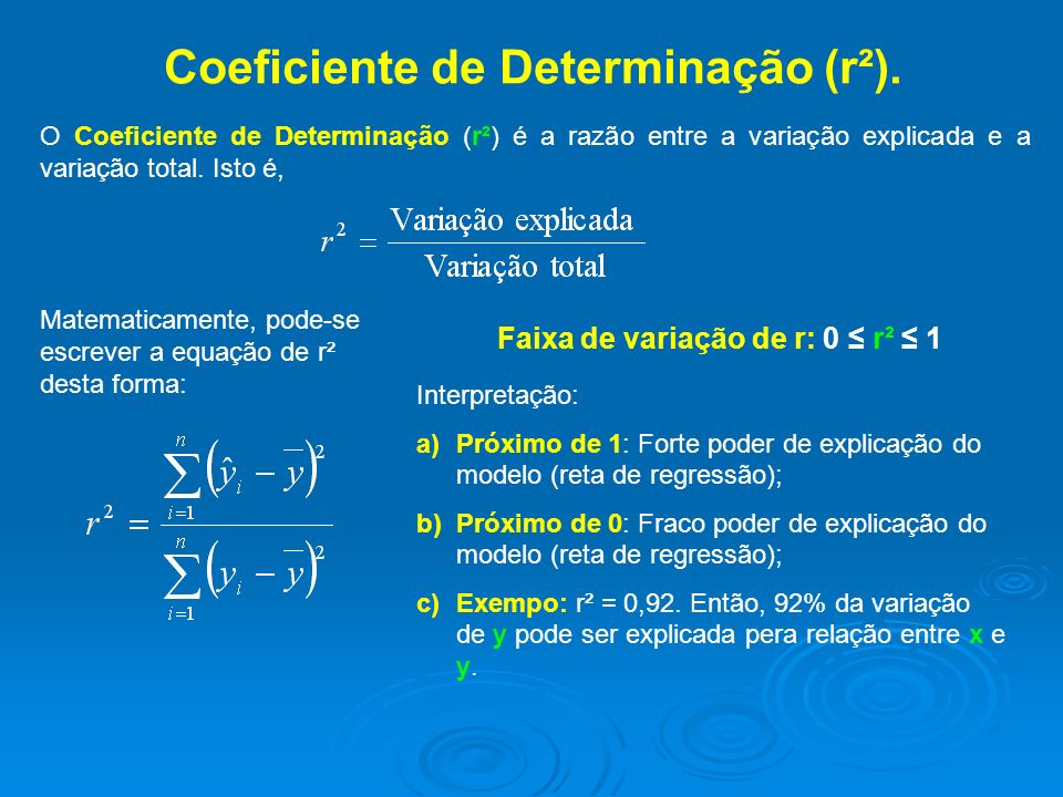 Coeficiente de Determinação (r²).
