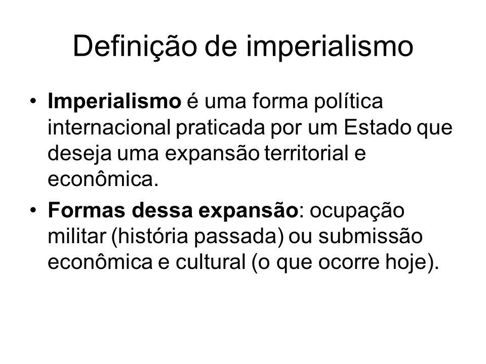 Definição de imperialismo