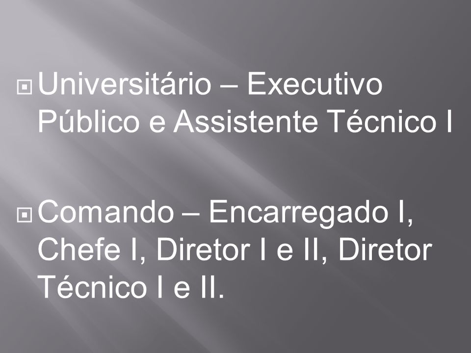 Universitário – Executivo Público e Assistente Técnico I