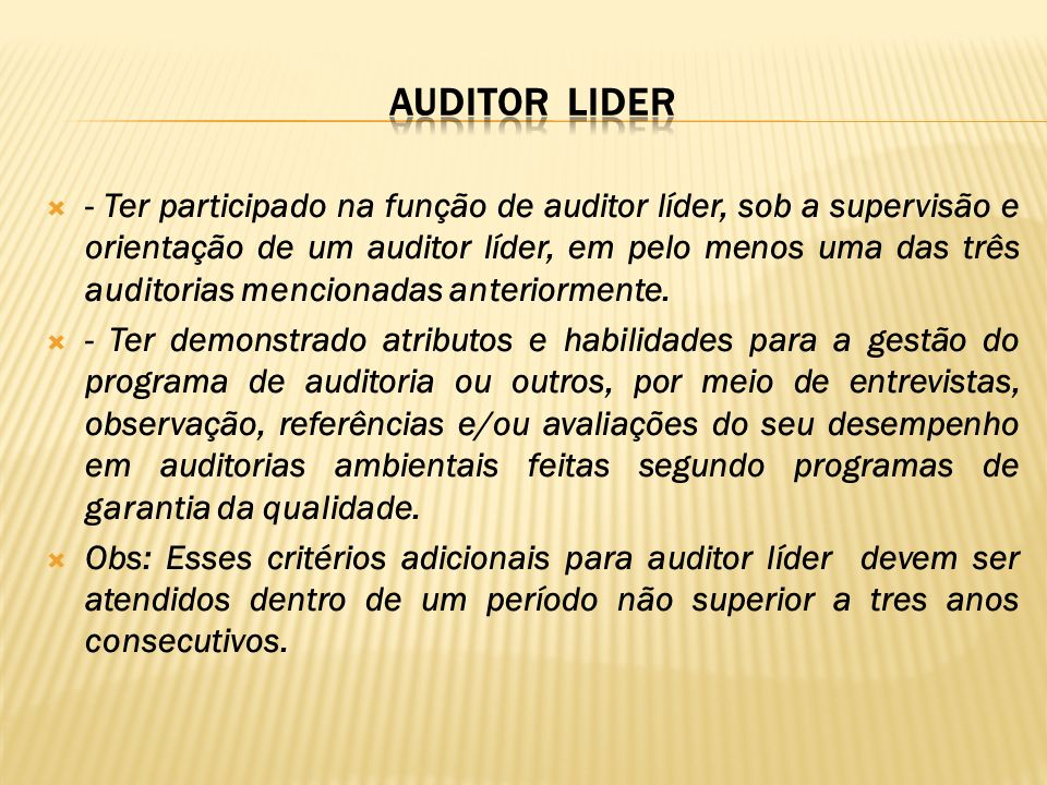 AUDITOR LIDER