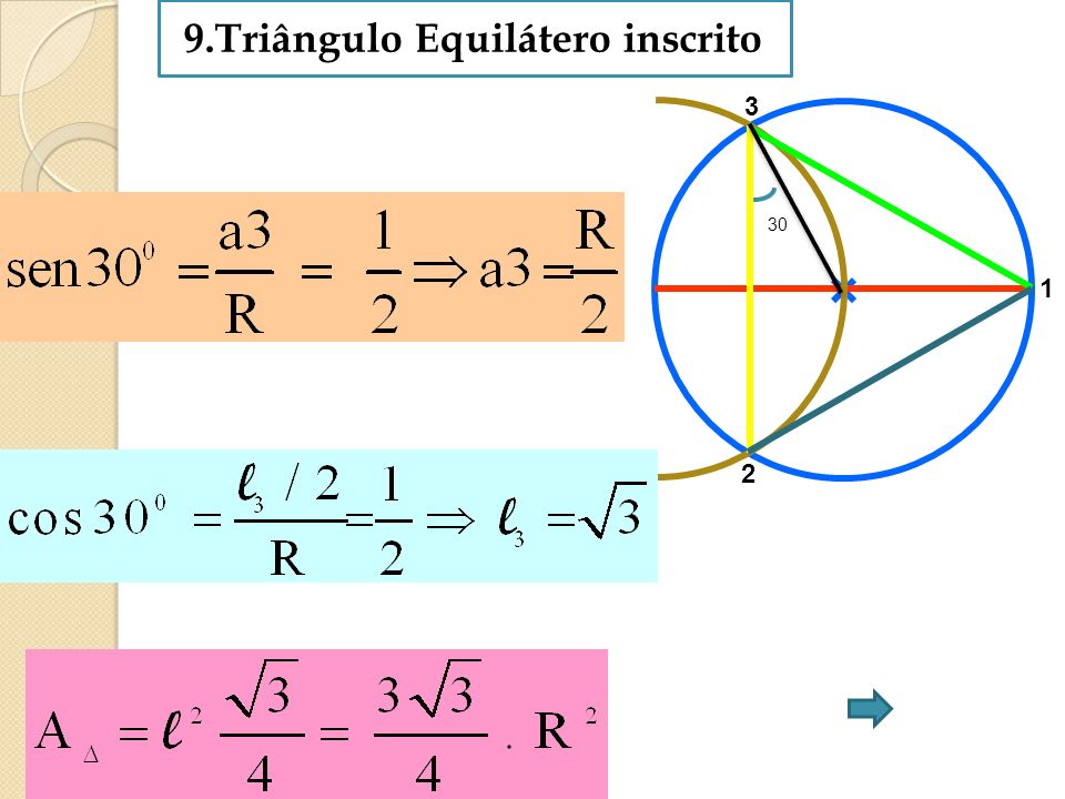 9.Triângulo Equilátero inscrito