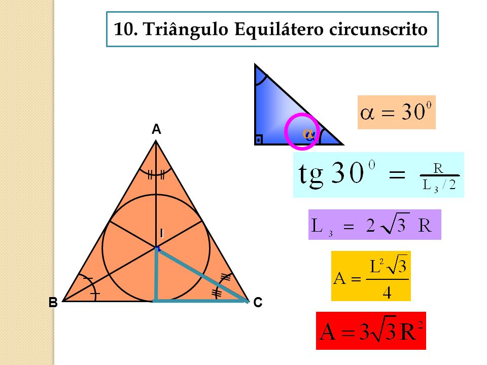 10. Triângulo Equilátero circunscrito