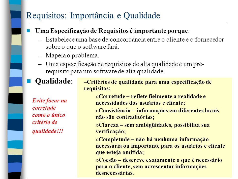 Requisitos: Importância e Qualidade