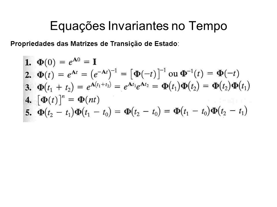 Equações Invariantes no Tempo