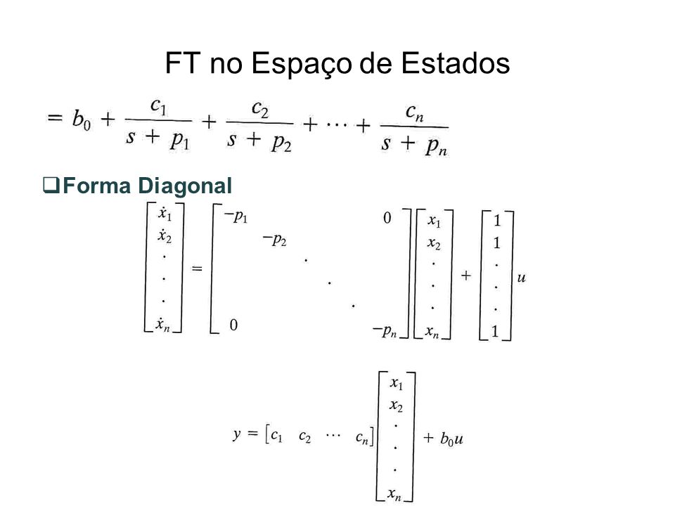 FT no Espaço de Estados Forma Diagonal