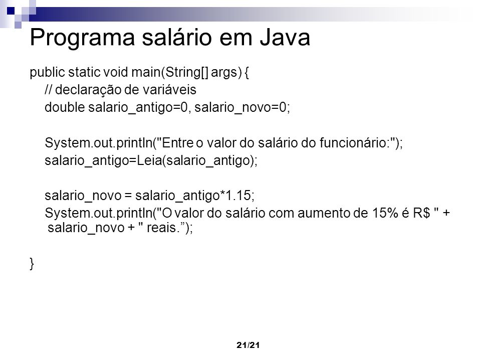 Programa salário em Java
