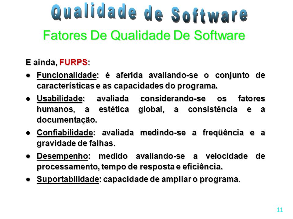 Fatores De Qualidade De Software