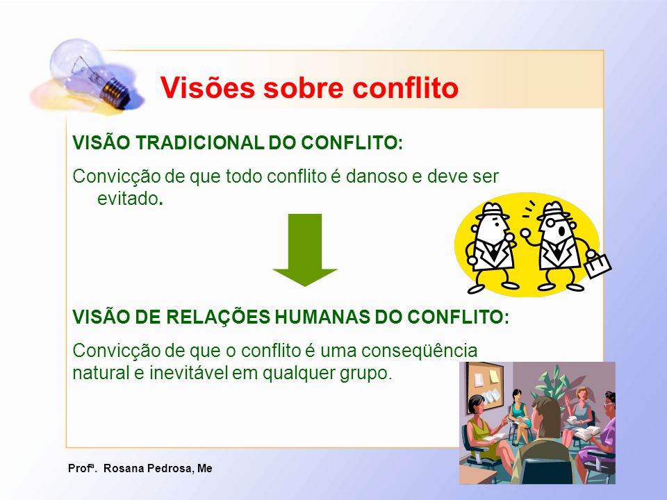 Visões sobre conflito VISÃO TRADICIONAL DO CONFLITO: