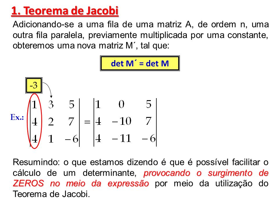 1. Teorema de Jacobi det M´ = det M -3