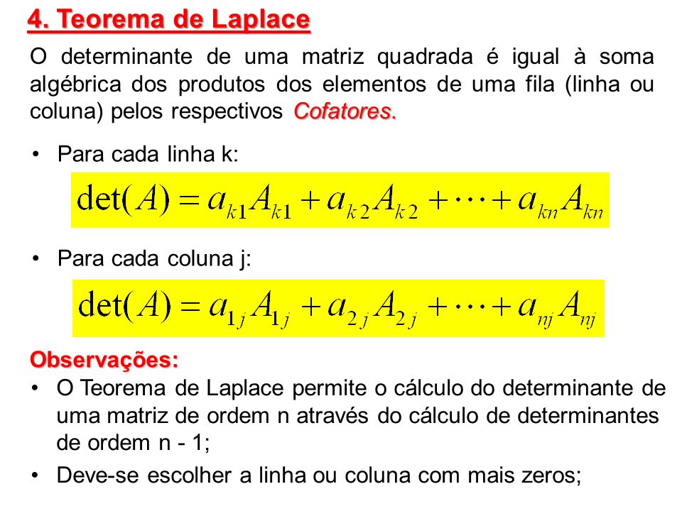 4. Teorema de Laplace
