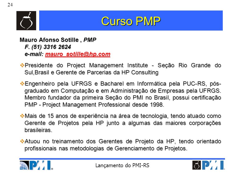 Curso PMP Mauro Afonso Sotille , PMP F. (51)