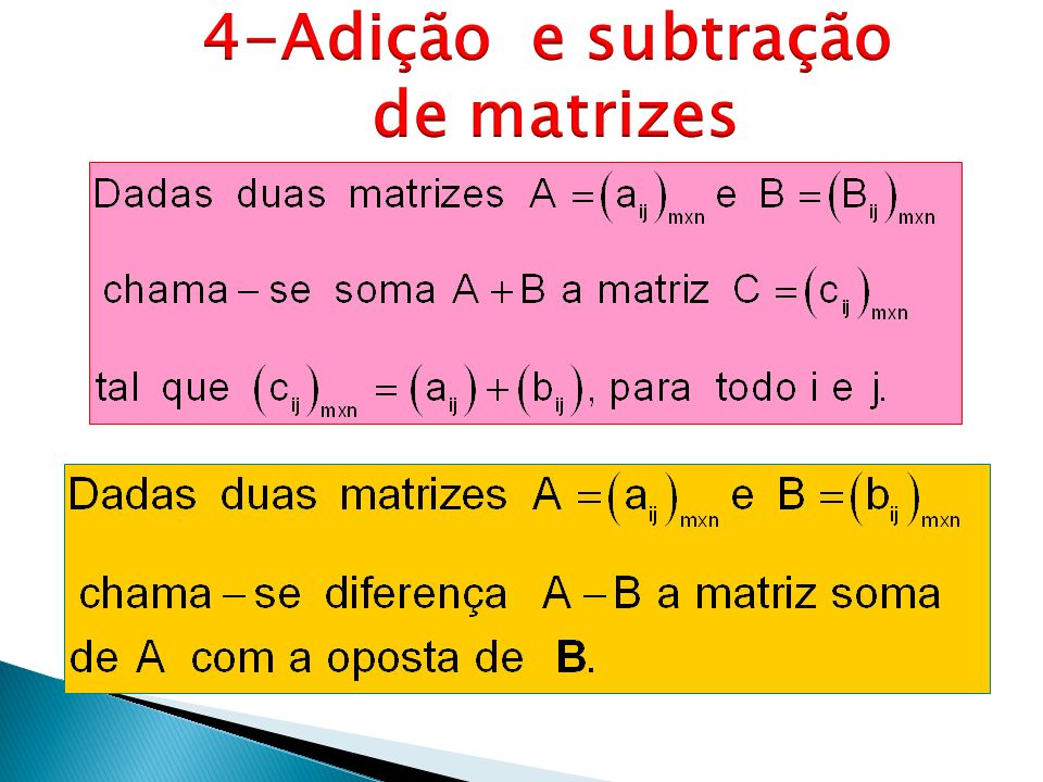 4-Adição e subtração de matrizes