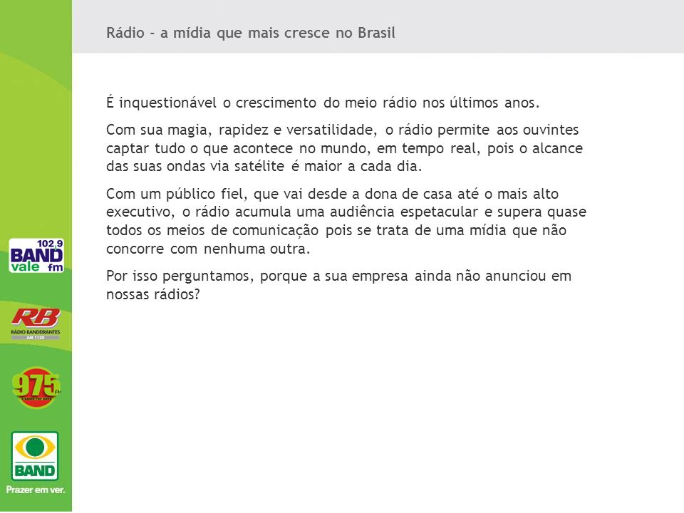 Rádio - a mídia que mais cresce no Brasil