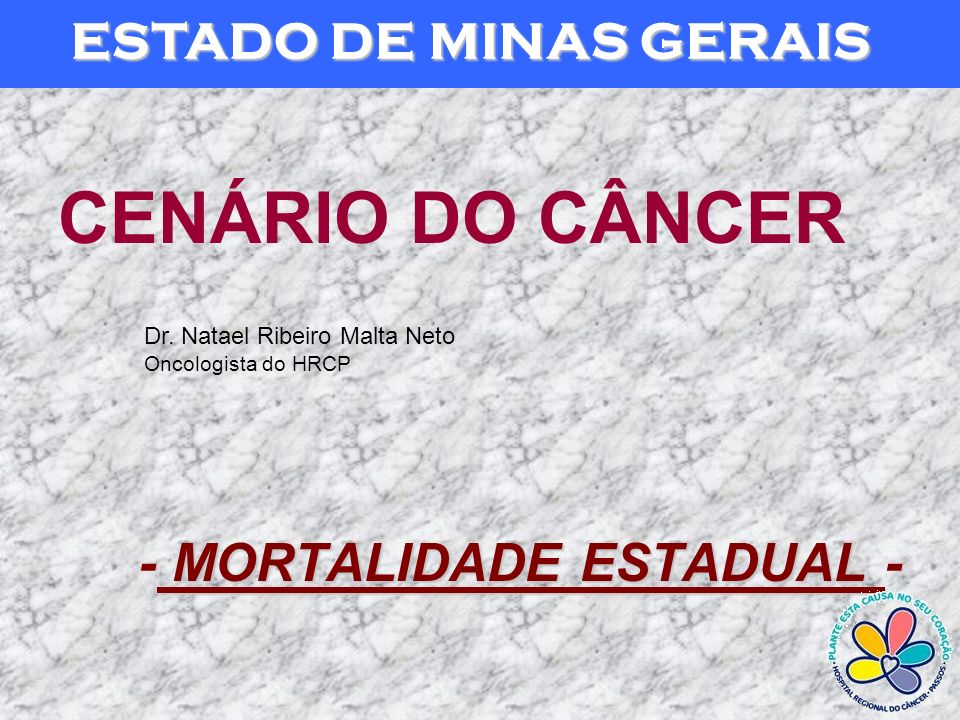 CENÁRIO DO CÂNCER - MORTALIDADE ESTADUAL - ESTADO DE MINAS GERAIS