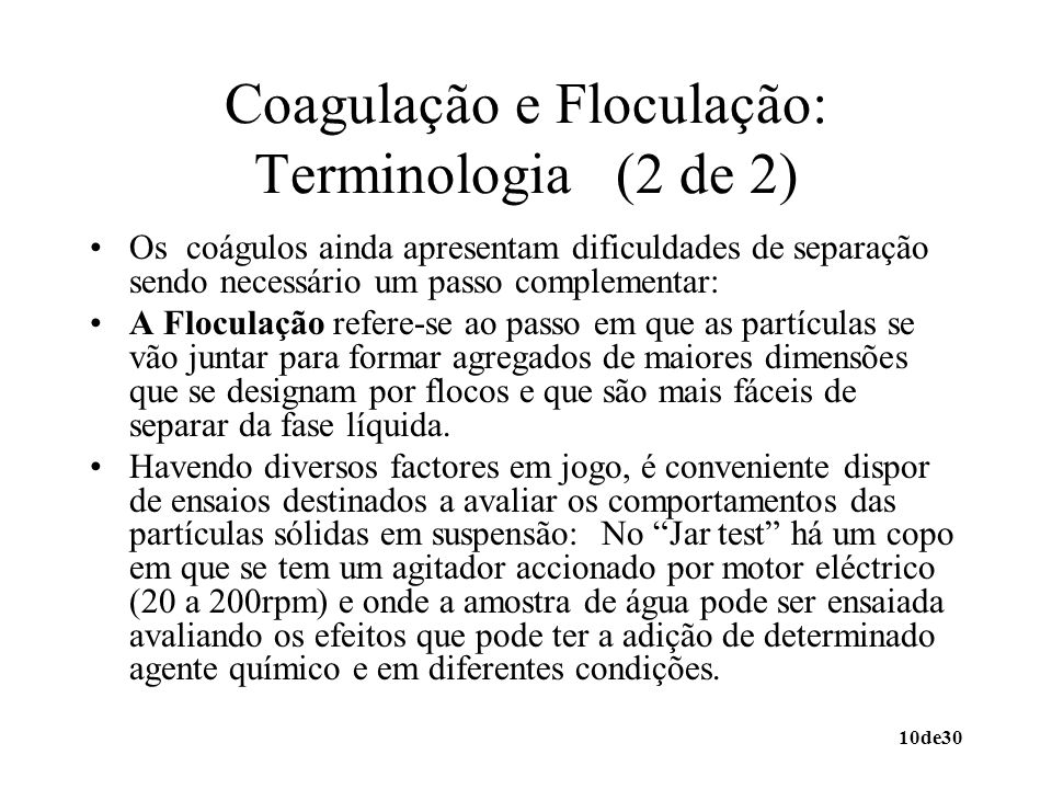 Coagulação e Floculação: Terminologia (2 de 2)