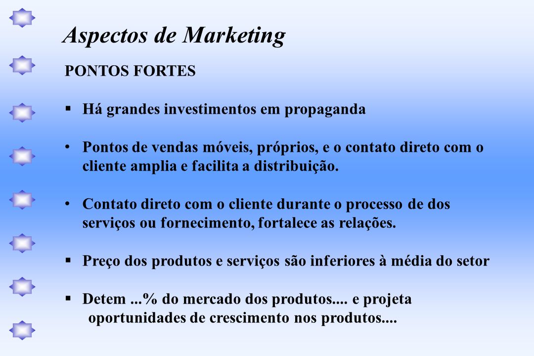 Aspectos de Marketing PONTOS FORTES