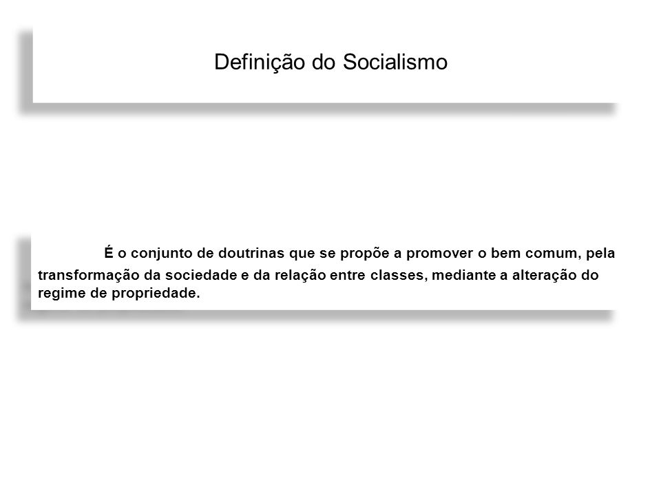 Definição do Socialismo