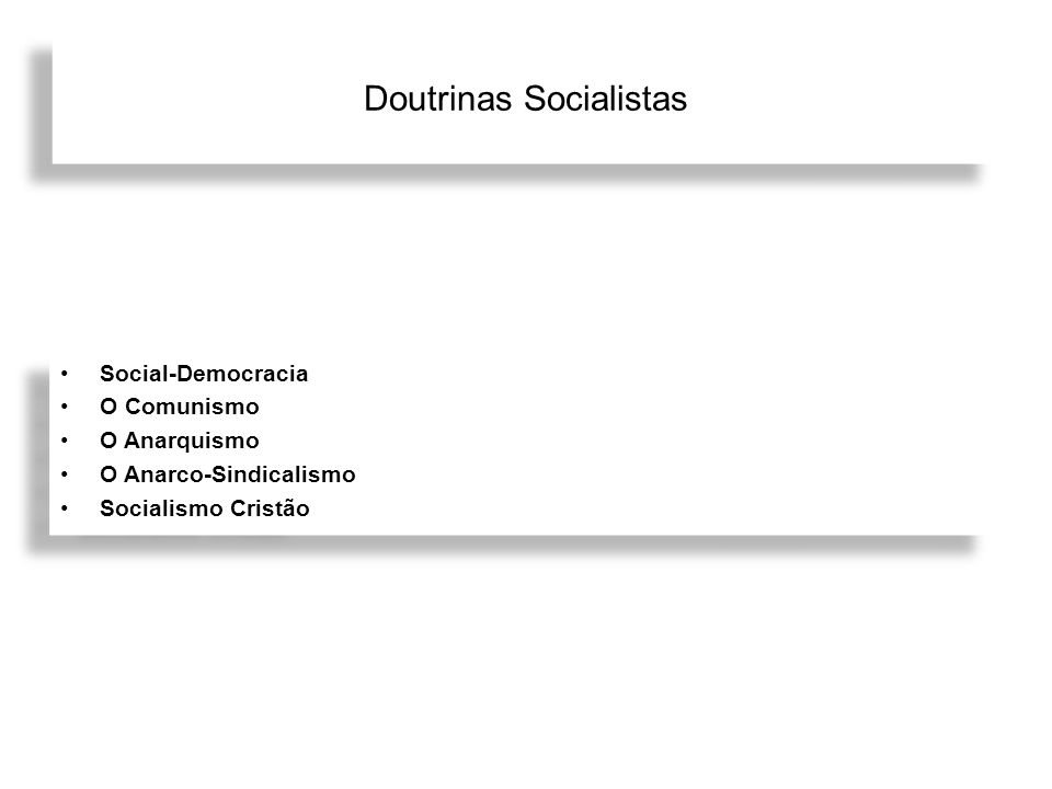 Doutrinas Socialistas