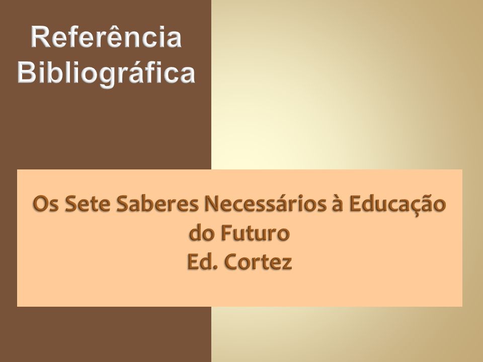 Os Sete Saberes Necessários à Educação do Futuro Ed. Cortez