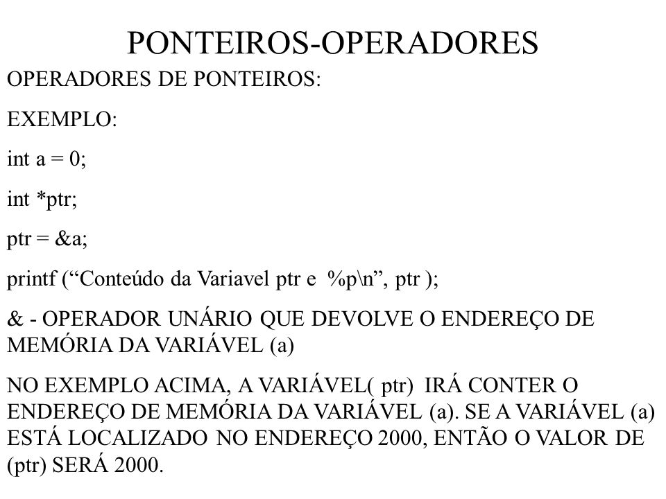 PONTEIROS-OPERADORES
