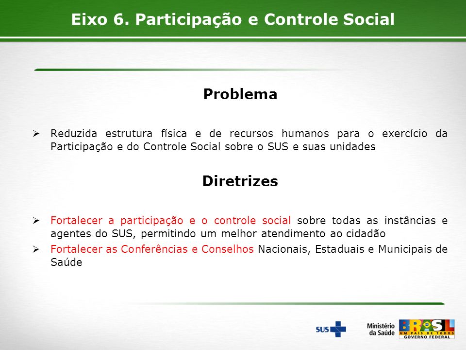 Eixo 6. Participação e Controle Social