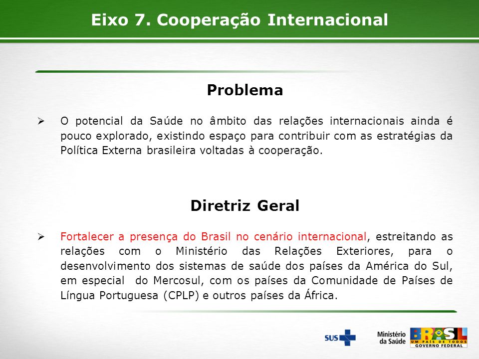 Eixo 7. Cooperação Internacional