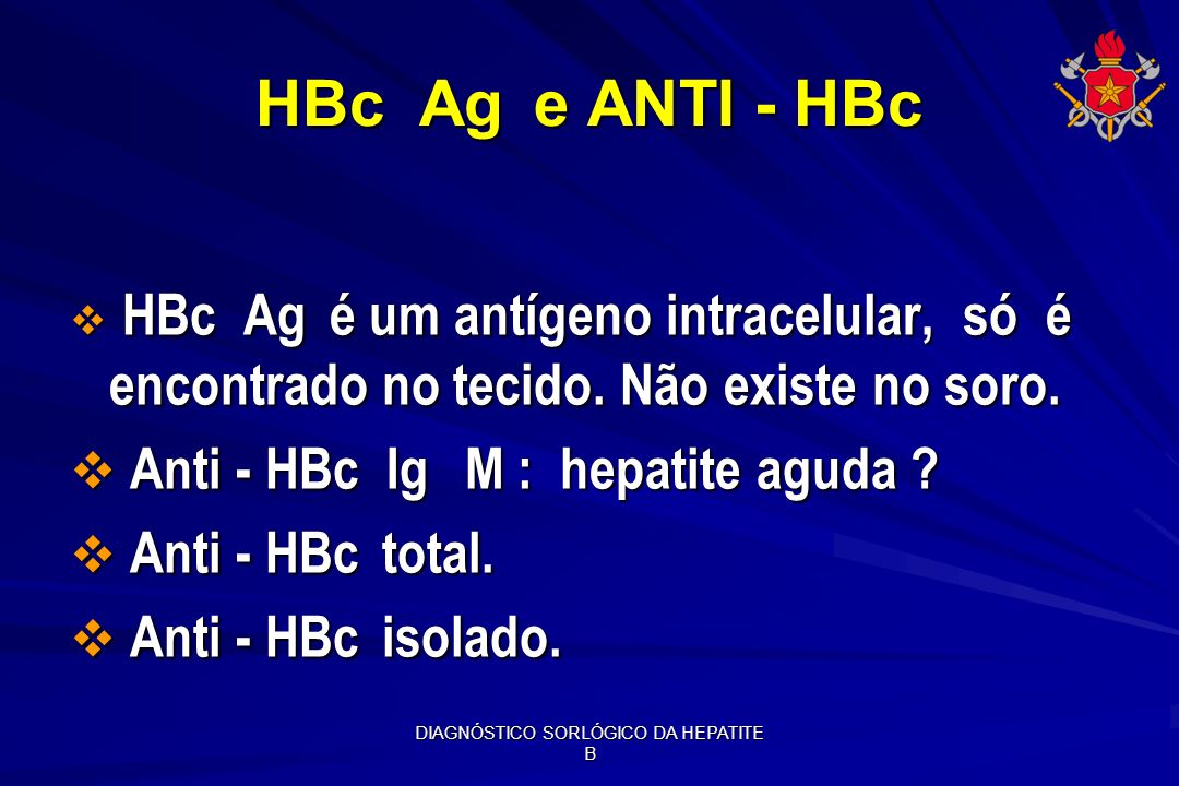 DIAGNÓSTICO SORLÓGICO DA HEPATITE B