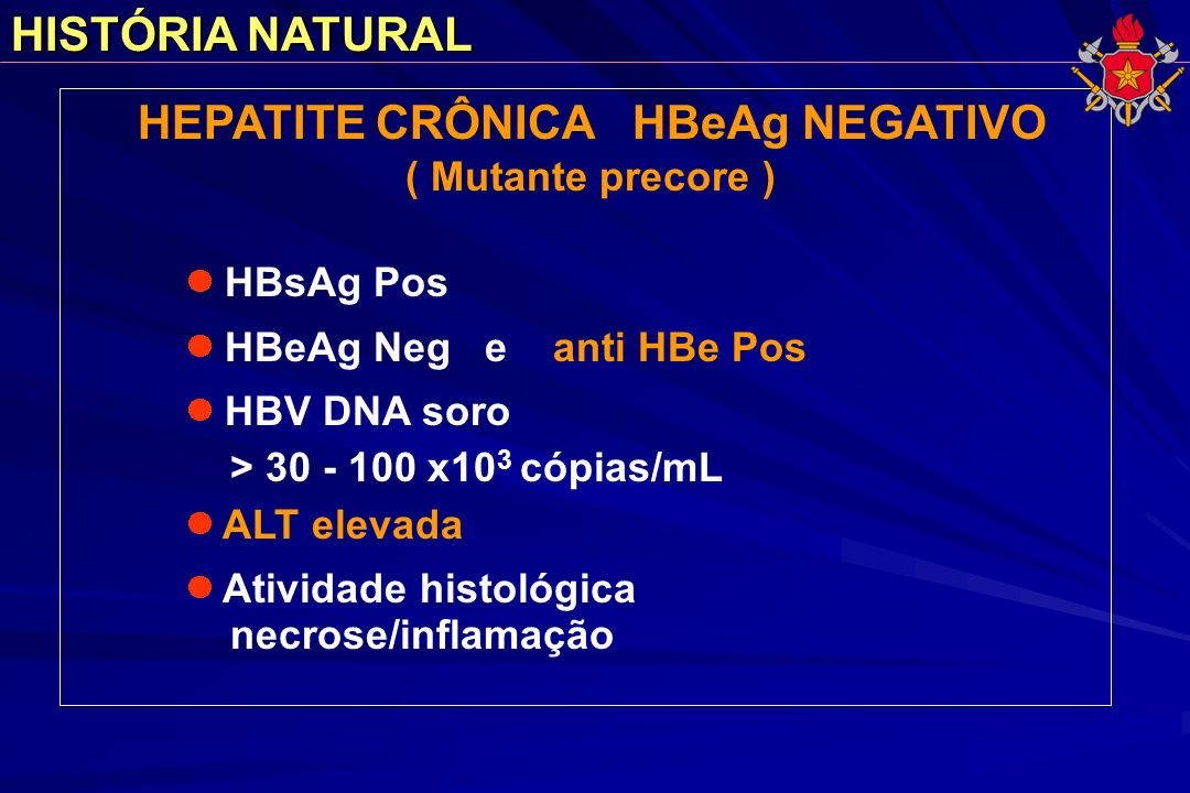 HEPATITE CRÔNICA HBeAg NEGATIVO