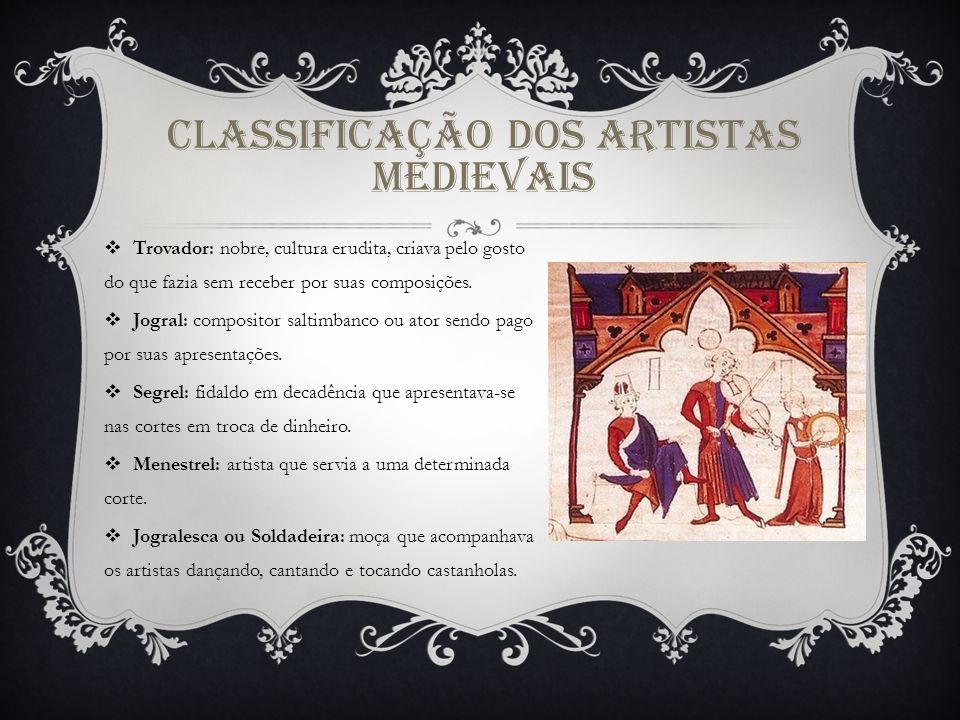 Classificação dos artistas medievais