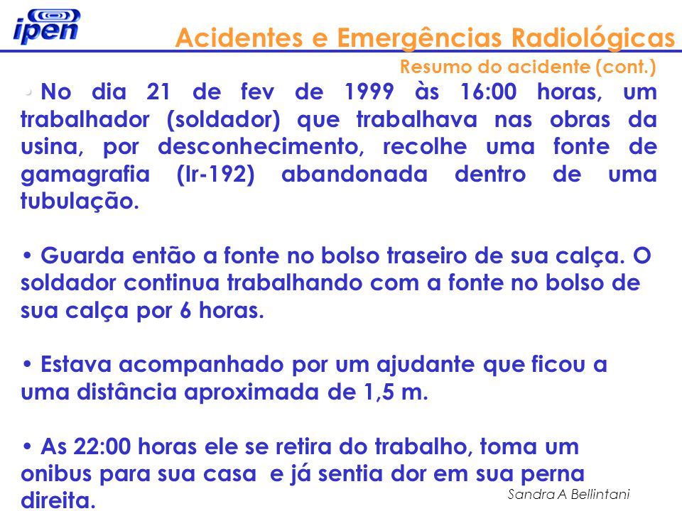 Acidentes e Emergências Radiológicas