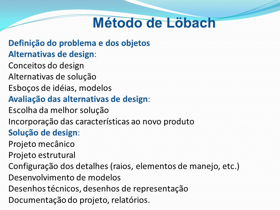 Método de Löbach Definição do problema e dos objetos