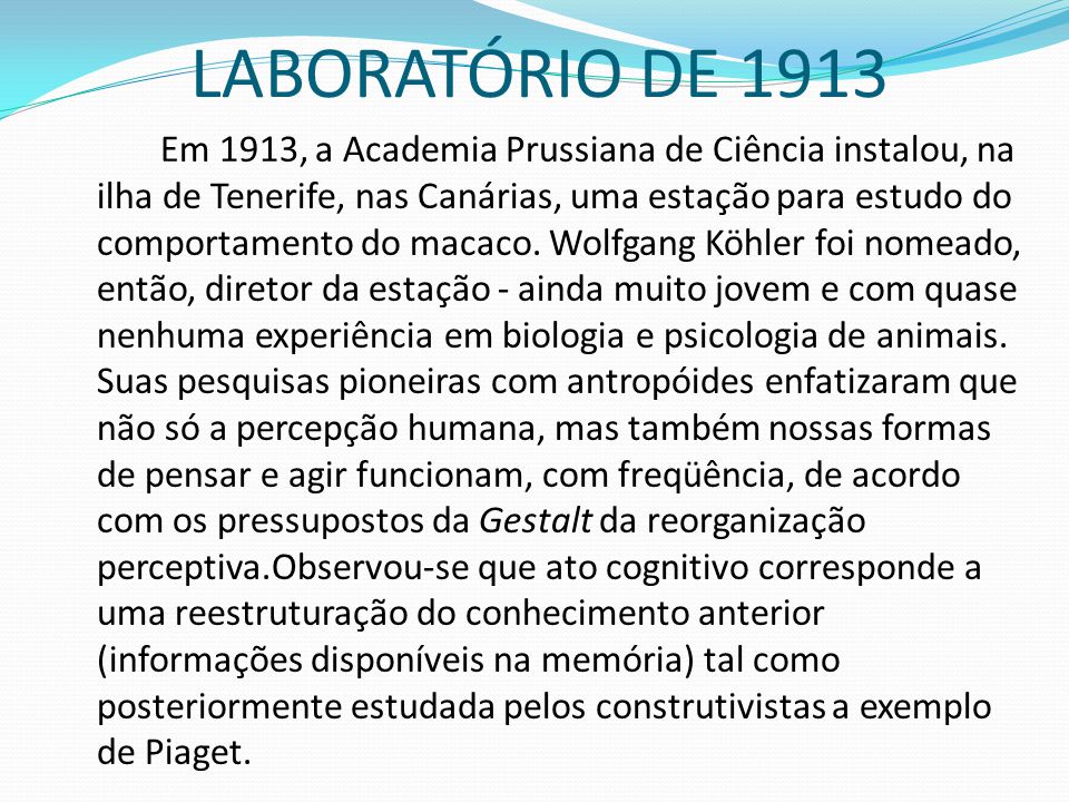 LABORATÓRIO DE 1913