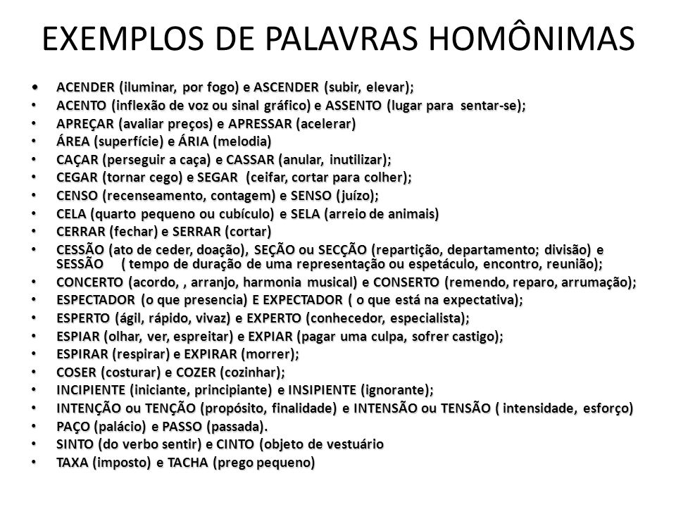 uiui on X: - homônimos perfeitos: são aquelas palavras iguais na