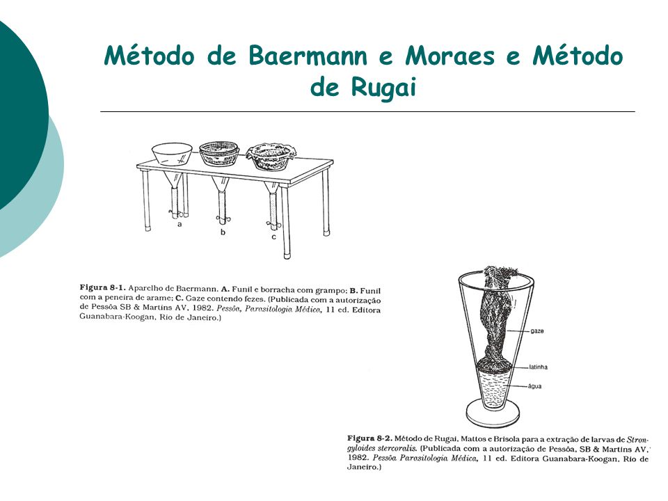 Método de Baermann e Moraes e Método de Rugai