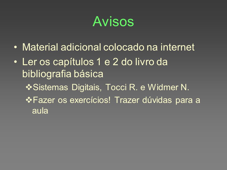 EXERCÍCIOS ADICIONAIS – CAPÍTULO 1