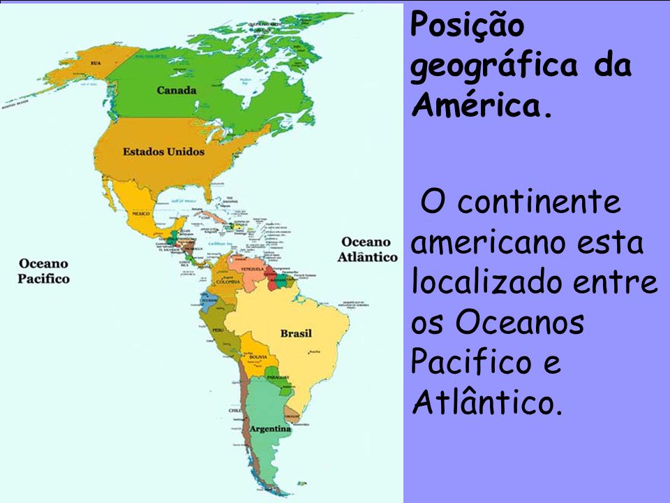 Posição geográfica da América.