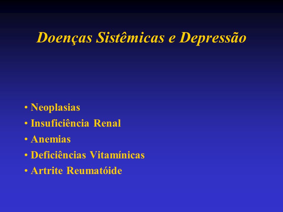 Doenças Sistêmicas e Depressão