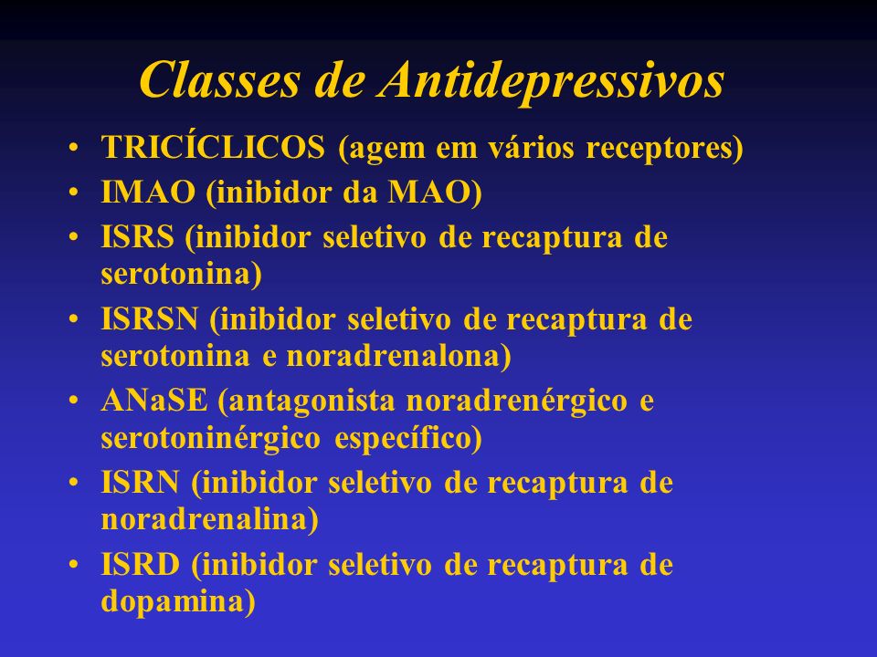 Classes de Antidepressivos
