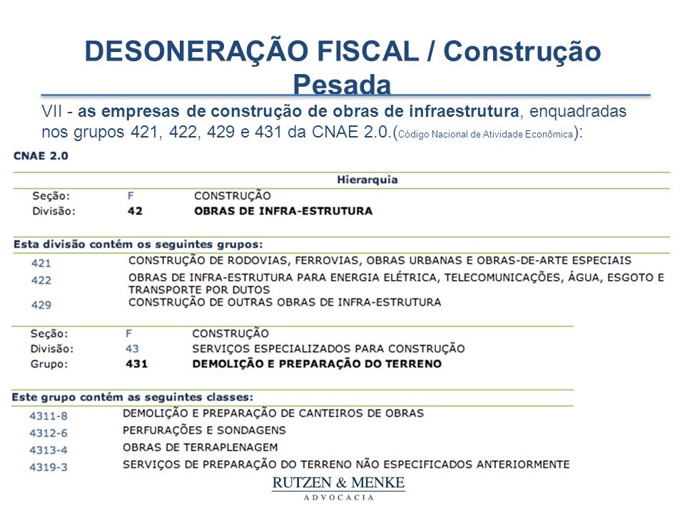 DESONERAÇÃO FISCAL / Construção Pesada