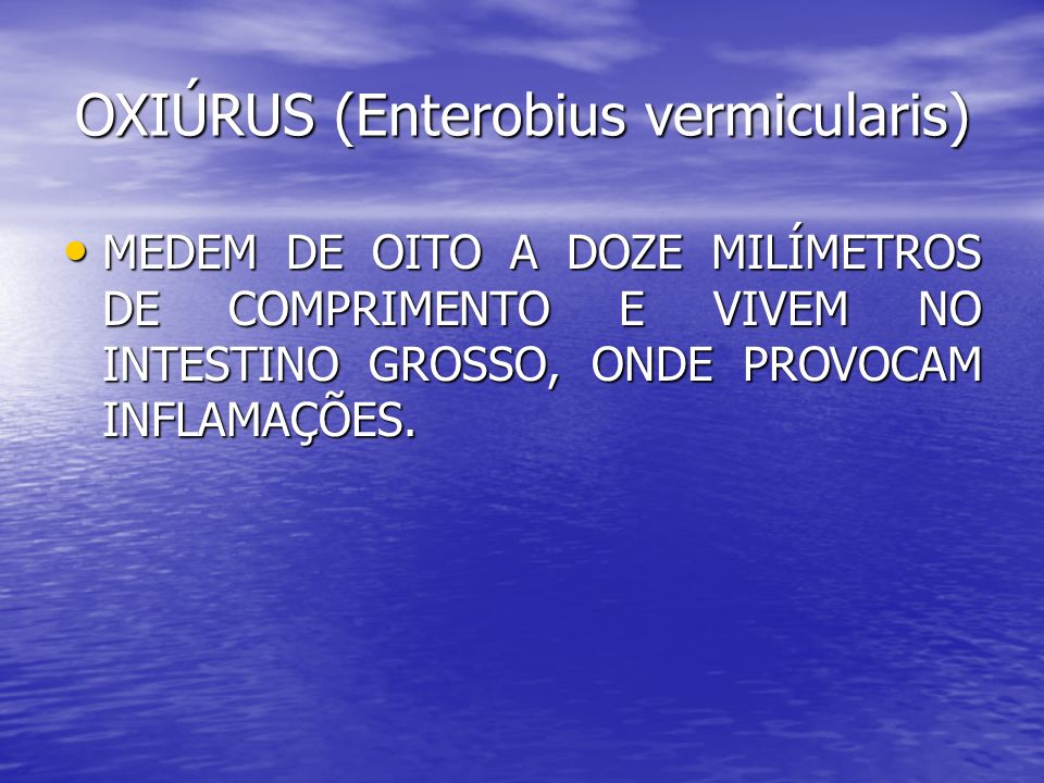 OXIÚRUS (Enterobius vermicularis)
