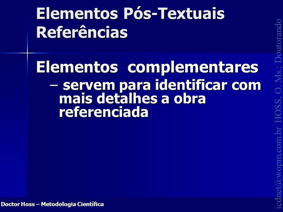 Elementos Pós-Textuais Referências