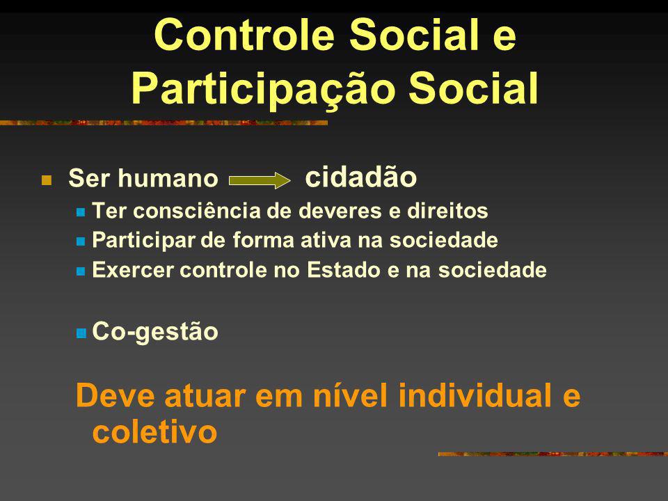 Controle Social e Participação Social