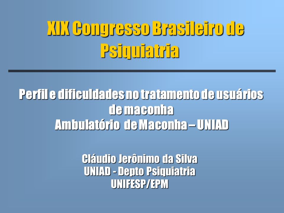 XIX Congresso Brasileiro de Psiquiatria
