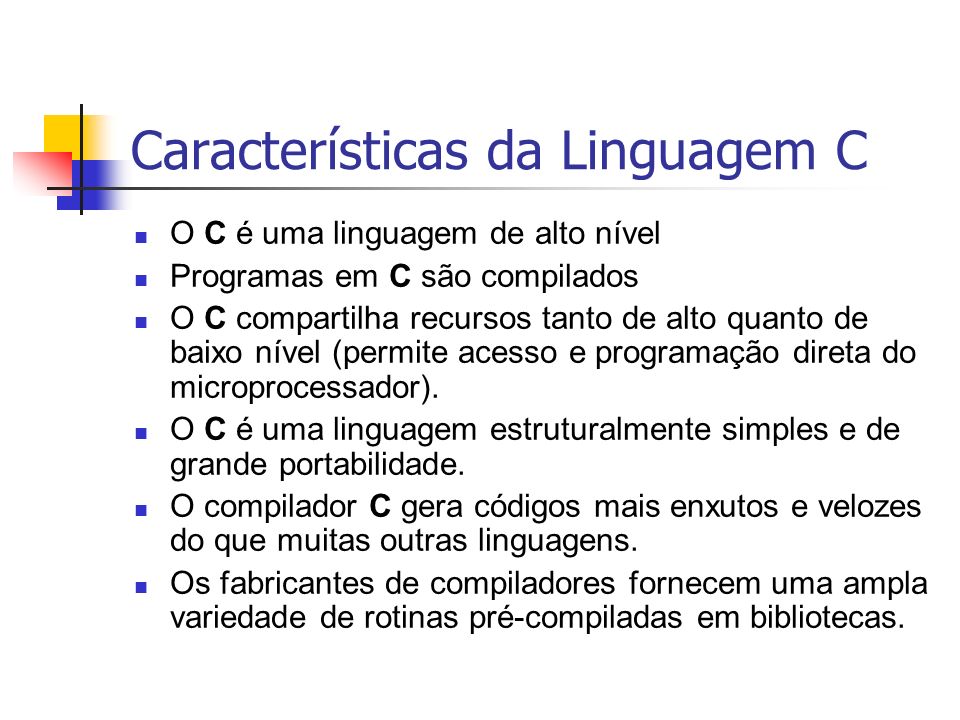 Características da Linguagem C