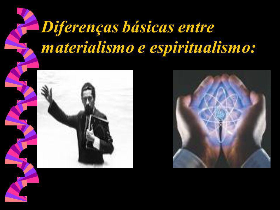 Diferenças básicas entre materialismo e espiritualismo: