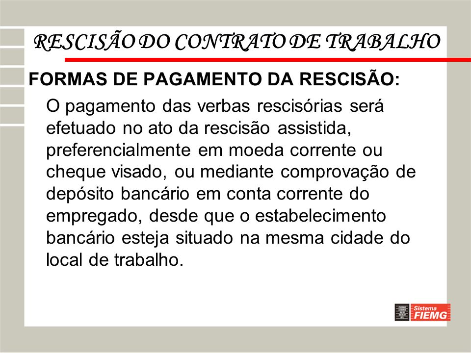 RESCISÃO DO CONTRATO DE TRABALHO