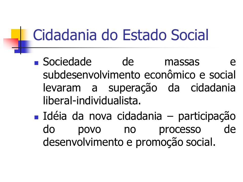 Cidadania do Estado Social